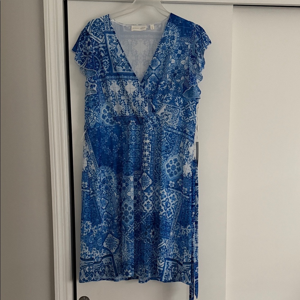 Sunny Leigh Blue and White Maxi Dress